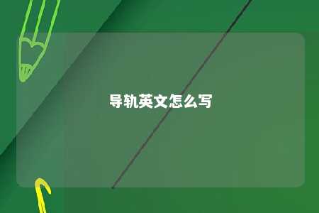 导轨英文怎么写